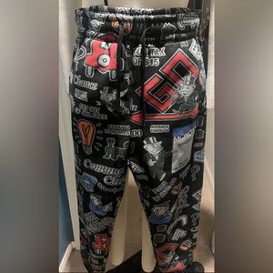 PALACE X Monopoly New Black Sweatpants with Mint Brand Label